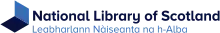 logo of the National Library of Scotland. It is an abstract representation of a book.