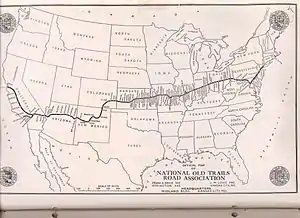 1910s-1920s National Old Trails Road map.