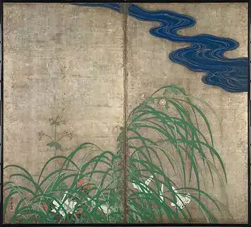 Summer and Autumn GrassesSakai Hōitsu, byōbu screen painting, 19th century