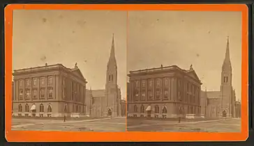 Natural History Museum, corner of Boylston Street and Berkeley Street, Back Bay, Boston, c. 1864