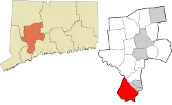 Shelton's location within the Naugatuck Valley Planning Region and the state of Connecticut