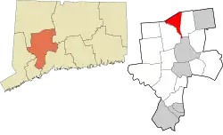 Thomaston's location within the Naugatuck Valley Planning Region and the state of Connecticut