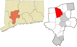 Watertown's location within the Naugatuck Valley Planning Region and the state of Connecticut
