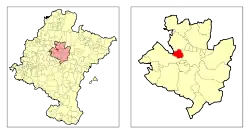Location of Orcoyen within Navarra