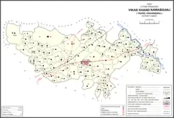 Map showing Rasulpur (#075) in Nawabganj CD block