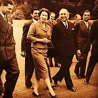 The Queen with Nazir Ahmed, chairman of the Pakistan Atomic Energy Commission