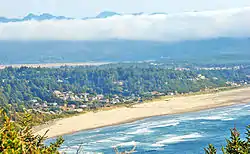 View of Neahkanie Beach, Manzanita, and Nehalem Bay from Oswald West State Park