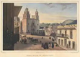 Plaza Mayor de Guanajuato, view of the main square of Guanajuato, c. 1836 Carl Nebel