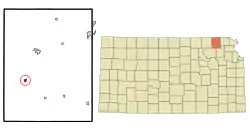 Location within Nemaha County and Kansas