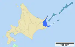 Location of Nemuro Subprefecture