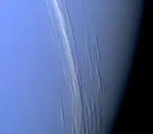 Cirrus clouds imaged above gaseous Neptune