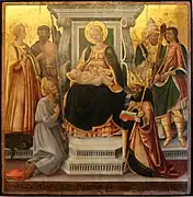 Neri di Bicci, Madonna with Child and six saints.