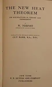 Title page to The New Theorem of Heat (1926)