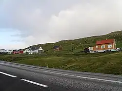 Nes, seen from the main road between Porkeri and Vágur