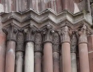 Gothic columns of a church from Neuwiller-lès-Saverne (France)