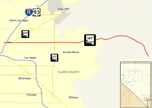 Nevada State Route 147 connects Las Vegas and Lake Mead National Recreational Area.