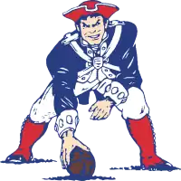 The Patriots' primary logo used in the Sullivan era from 1961 to 1992, known as "Pat Patriot". Today, it is kept as a secondary logo, complementing the modern logo, the "Flying Elvis"