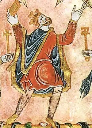 Image 1Edgar I of England in short tunic, hose, and cloak, 966 (from History of clothing and textiles)