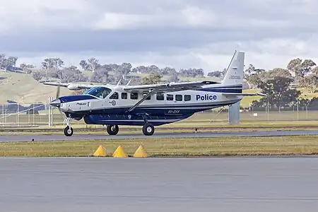 A Cessna 208 Caravan used by the New South Wales Police Force in Australia.