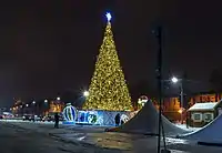 Christmas tree on Minin and Pozharsky Square. Nizhny Novgorod, Russia