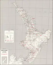 Map of North Island Counties in 1981