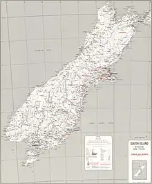 Map of South Island Counties in 1981