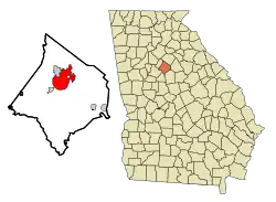 Location in Newton County and the state of Georgia