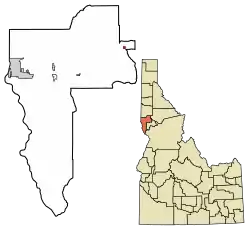 Location of Peck in Nez Perce County, Idaho.