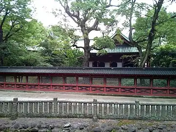 the honden seen from the viewing platform