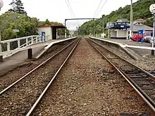 Ngaio railway station, looking south in the direction of Crofton Downs station