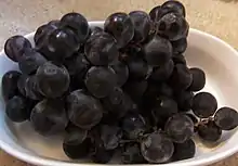 Cluster of Niabell Grapes in the container