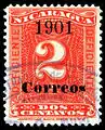 Nicaragua, 1901: A postage due stamp overprinted for use as regular stamp