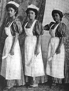 Nicasia Cada, Felipa de la Peña, and Dorotea Caldito, the first graduate nurses of the Philippines.