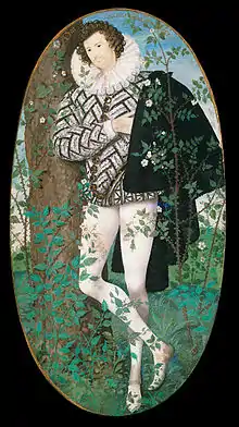 Nicholas Hilliard's Young Man Among Roses; 1587.