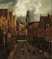 Haarlem in the Grote Houtstraat looking north towards the Grote Kerk