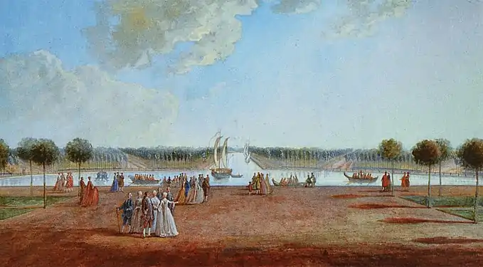 View of the canal and the patte d'oie (painting by Nicolas Perignon, private collection)