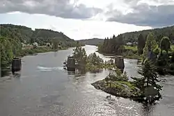View of the Nidelva river through Blakstad