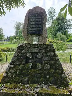 A monument to the villagers who died during World War I