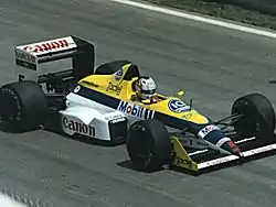 Nigel Mansell driving the Williams FW12 in 1988
