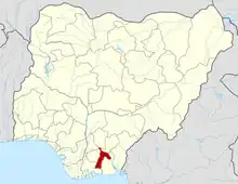 Map of Nigeria highlighting Abia State
