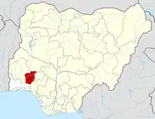 Map of Nigeria highlighting Osun State