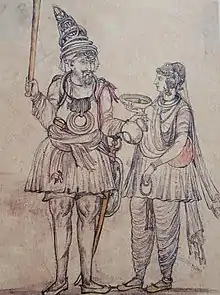 19th-century Punjabi suthan suit worn by the lady on the right
