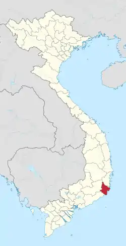 Location of Ninh Thuận within Vietnam