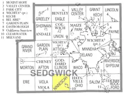 Location of Ninnescah Township in Sedgwick County