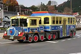 A Hino Ranger trailer bus with a custom body.