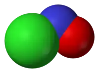 Spacefill model of nitrosyl chloride