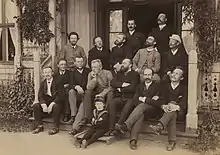 Niels Johan Føyn (back row, left), before 1892
