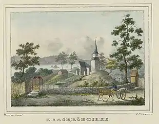 Painting of the old church (1652-1870)