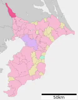 Location of Noda in Chiba Prefecture