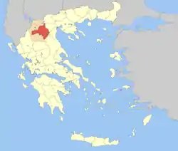Kozani within Greece